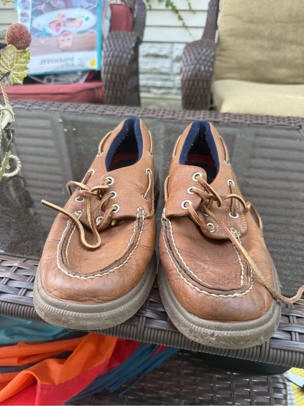 Hush Puppies Men’s Tan Leather Boat Shoes